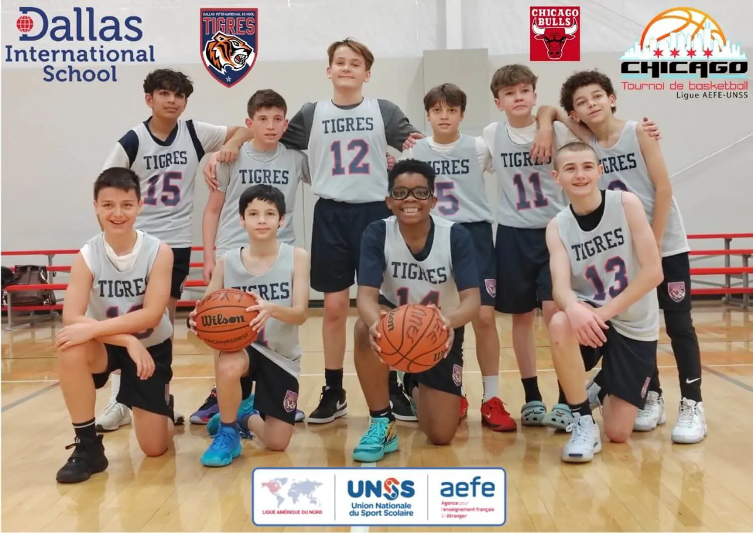 DIS Basketball team in Chicago competing against other French Language Schools in a national competition.